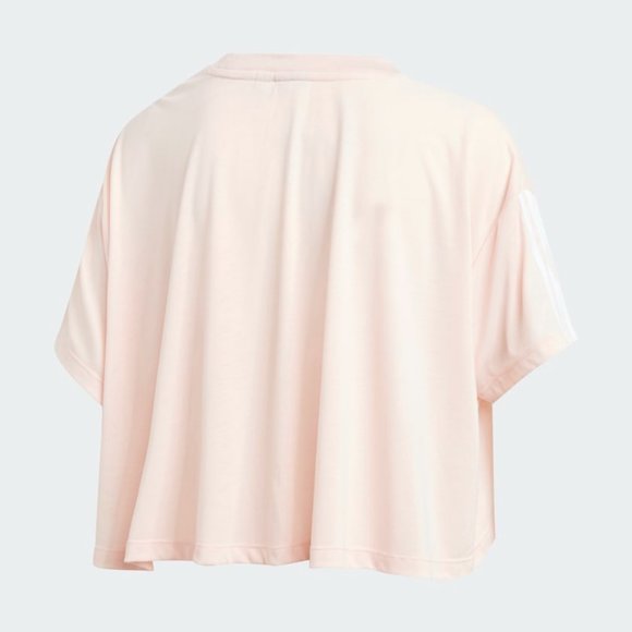 Adidas Cropped Tee in Pink Tint - Picture 2 of 11